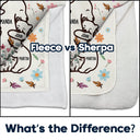 Mama Bear Floral Style - Personalized Fleece Blanket, Sherpa Blanket
