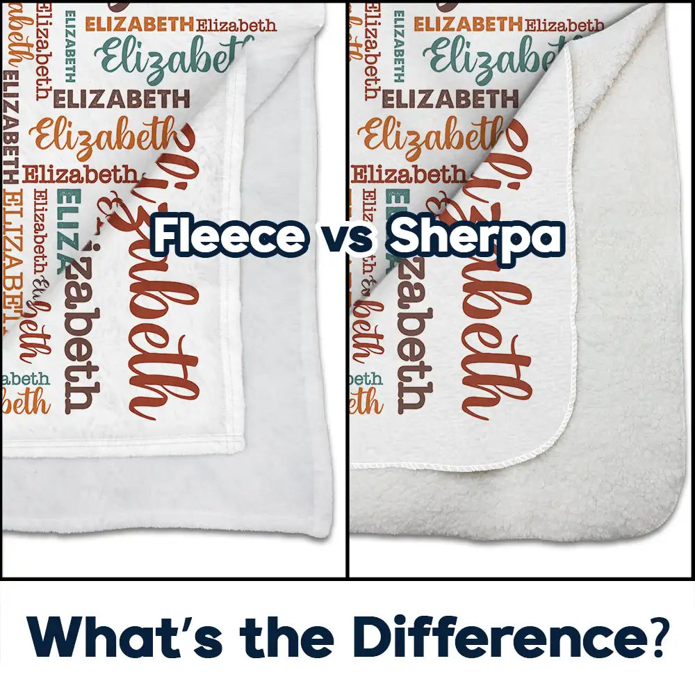 Kid Baby Names - Personalized Fleece Blanket, Sherpa Blanket