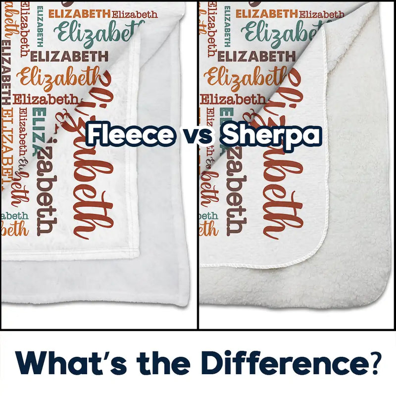 Kid Baby Names - Personalized Fleece Blanket, Sherpa Blanket