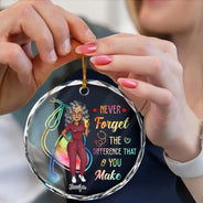Nurse - Nurse Never Forget The Difference That You Make - Personalized Circle Glass Ornament