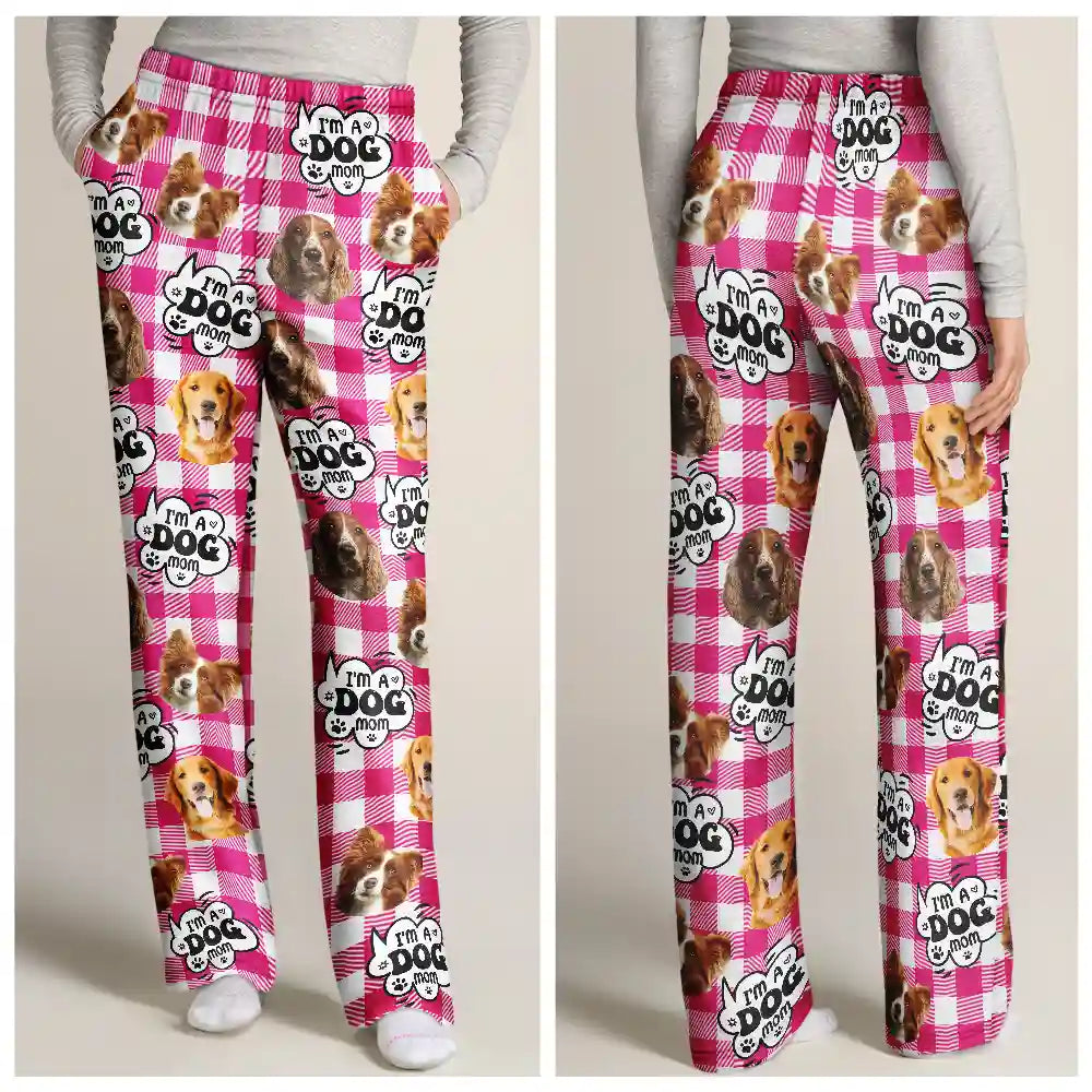 Custom Photo,Dog Lovers,Dog Mom,Dog Dad,Gift For Yourself,Happy - Custom Photo I'm A Dog Person - Personalized Pajama Pants