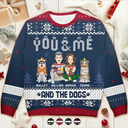 Couple You & Me And The Dogs - Personalized Unisex Ugly Sweater