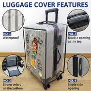 Travel, Gift For Women, Gift For Yourself - Turban Just A Girl Who Loves Traveling - Personalized Clear Luggage Cover