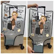 Travel, Gift For Women, Gift For Yourself - Turban Just A Girl Who Loves Traveling - Personalized Clear Luggage Cover