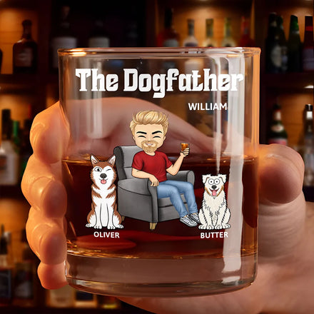The Dog Father - Personalized Whiskey Glass