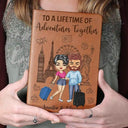 Travel, Gift For Couples, Gift For Husband, Gift For Wife, Gift For Boyfriend, Gift For Girlfriend - Travel Couple To A Lifetime Of Adventures Together - Personalized Leather Journal