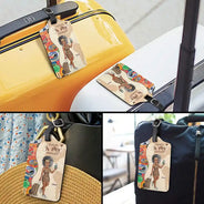 Gift For Yourself,Travel,Gift For Women,Happy - And So The Adventure Begins Travel Lover - Personalised Luggage Tag