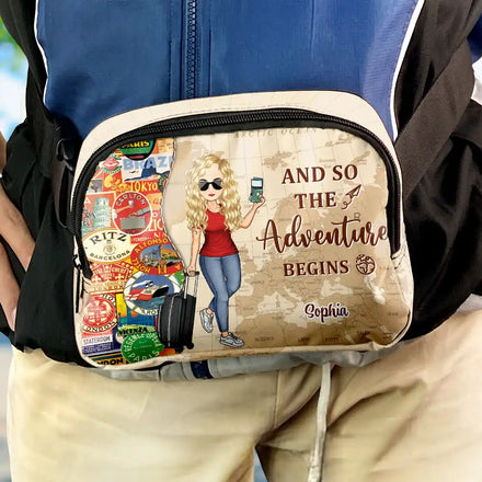 And So The Adventure Begins - Personalized Crossbody Belt Bag