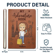 Travel, Gift For Yourself, Gift For Women, Gift For Men - My Adventure Book Travel Journal - Personalized Leather Journal