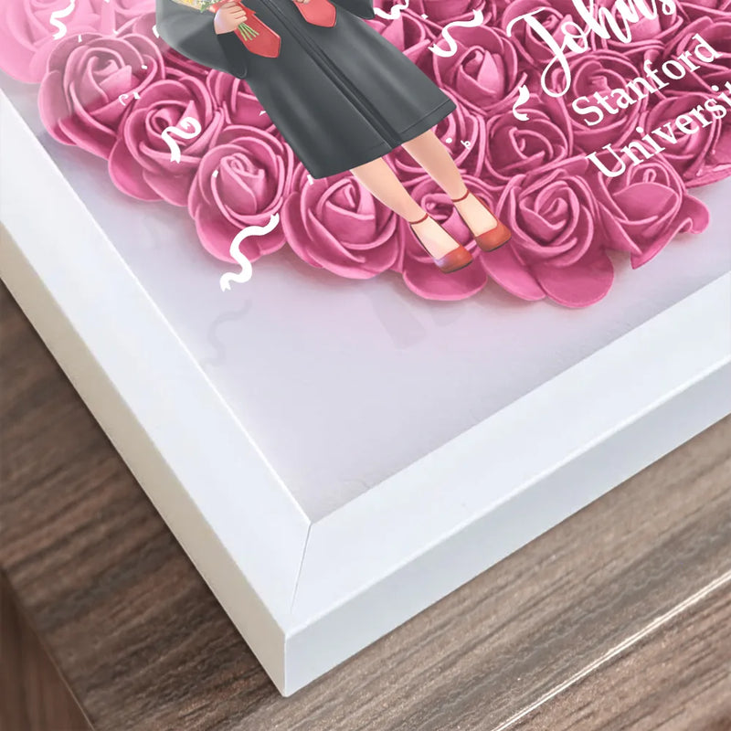Graduation - Graduation Celebration The Beauty Of The Future 3D Effect - Personalized Flower Shadow Box