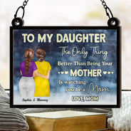Mom,Daughters,Gift For Daughter,Gift For Mother - Watching You Being A Mom Mother To Daughter Starry Night - Personalized Window Hanging Suncatcher Ornament