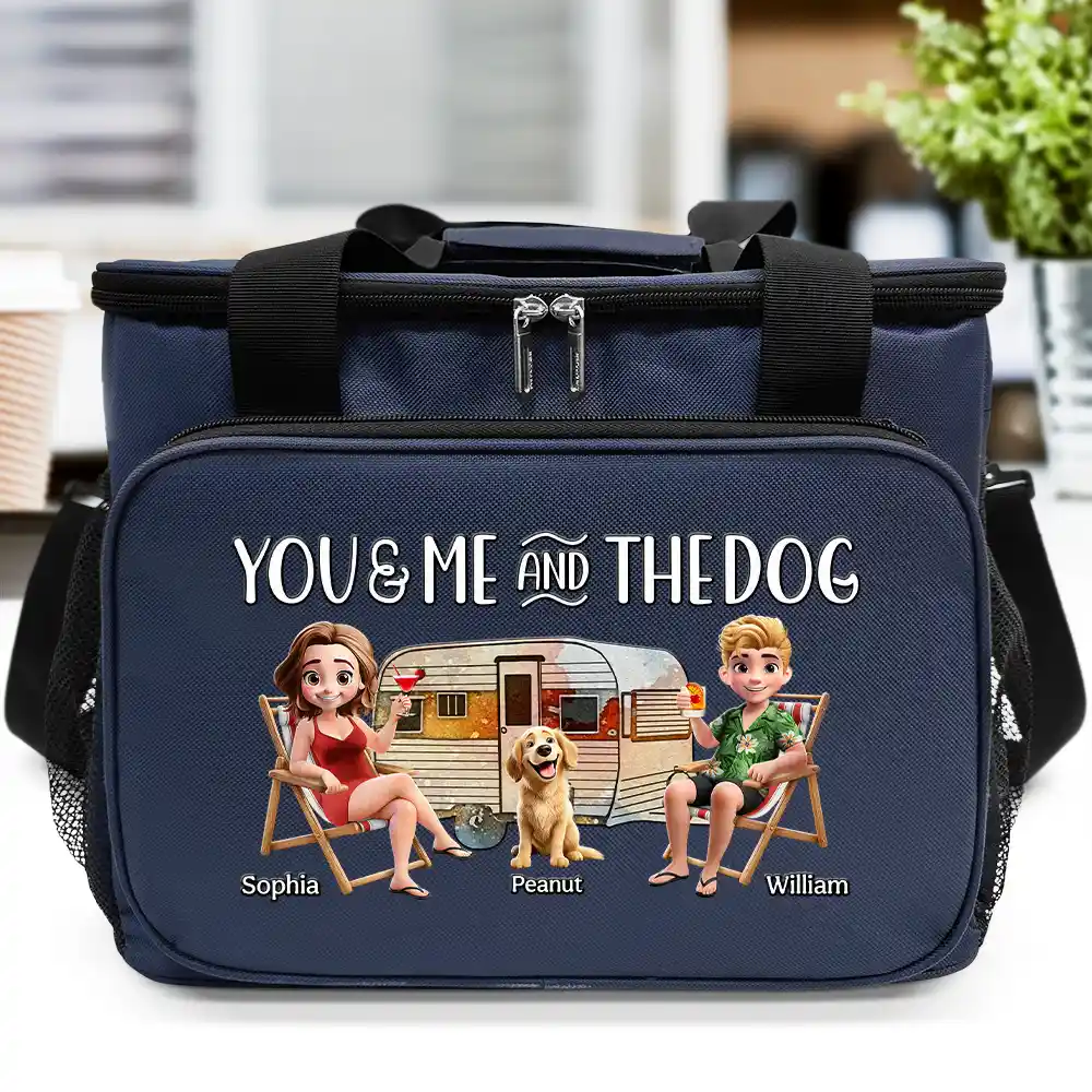 Camping You Me And The Dogs - Personalized Lunch Bag, Cooling Tote