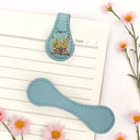 Reading,Gift For Yourself,Gift For Women,Happy - Flowers Growing From Book, Birth Month Flowers - Personalized Circle Leather Magnetic Bookmark