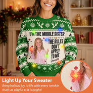 Christmas,Custom Photo,Humorous,Remove BG Photo - Funny Christmas Siblings Gift For Kids - Personalized Custom Photo Unisex Ugly Sweater