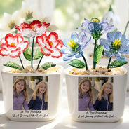Afro Besties,Christmas,Custom Photo,Gift For Bestie,Humorous,Upload Full Photo - Gift For Best Friend - Personalized Custom Photo Glass Flower Plant Pot