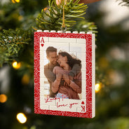 Christmas,Custom Photo,Gift For Couples,Old Couples,Romantic,Upload Full Photo - Christmas Gift For Couple - Personalized Custom Photo King & Queen Building Blocks Ornament