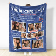 Afro Besties,Christmas,Cozy,Custom Photo,Gift For Bestie,Upload Full Photo - Gift For Bestie - Personalized Custom Photo Newspaper Fleece Blanket, Sherpa Blanket