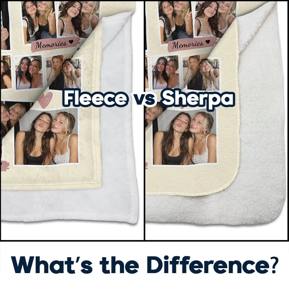 Afro Besties,Christmas,Cozy,Custom Photo,Gift For Bestie,Upload Full Photo - Gift For Bestie - Personalized Custom Photo Newspaper Fleece Blanket, Sherpa Blanket