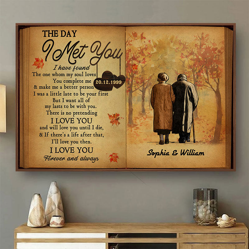 Old Couple The Day I Met You - Anniversary Gift - Personalized Custom Poster