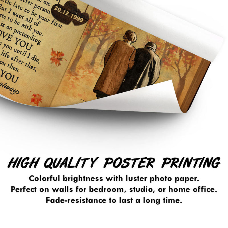 Old Couple The Day I Met You - Anniversary Gift - Personalized Custom Poster