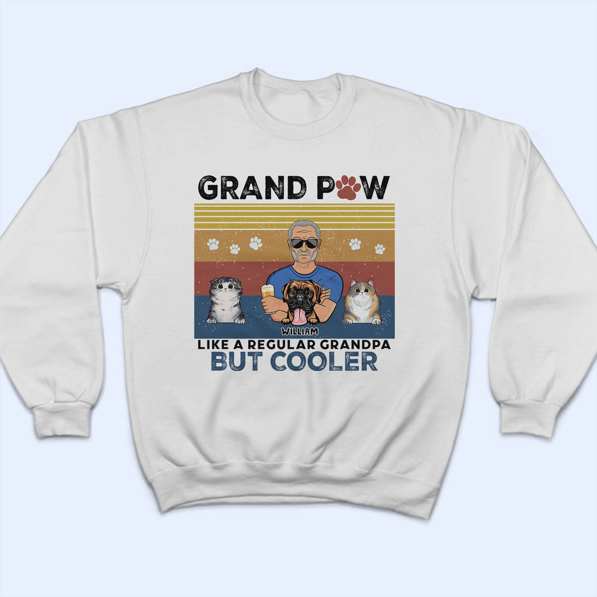 Pet Lovers Like A Regular Grandma Grandpa But Cooler - Gift For Dog Lovers & Cat Lovers - Personalized Custom T Shirt