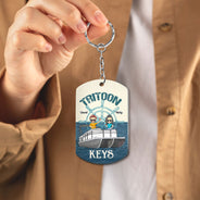 Boating Pontoon Keys For Husband And Wife - Gift For Couples, Pontooning Lovers, Lake Lovers, Travelers - Personalized Aluminum Keychain