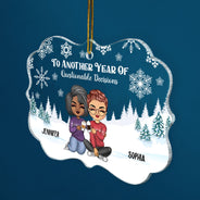 To Another Year Of Questionable Decisions - Christmas Gift For Besties - Personalized Medallion Acrylic Ornament