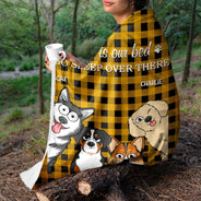 This Is Our Bed Go Sleep Over There Funny Cartoon Dogs - Gift For Dog Lovers - Personalized Fleece Blanket