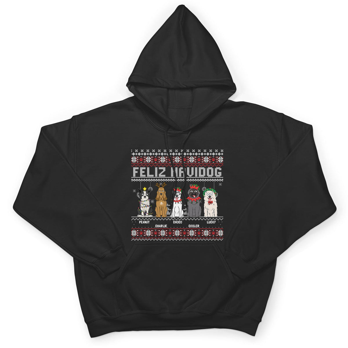 Feliz Navidog Merry Woofmas Funny Cartoon Dogs - Christmas Gift For Dog Lovers - Personalized Sweatshirt
