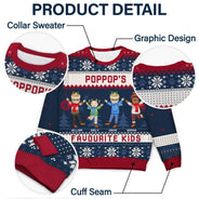 Nana's Favourite Kids - Christmas Gift For Grandma, Grandmother, Grandpa, Grandfather, Grandparents - Personalized Unisex Ugly Sweater