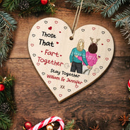 Those That Fart Together Stay Together - Funny Christmas Gift For Couples, Husband, Wife, Girlfriend, Boyfriend - Personalized Custom Shaped Wooden Ornament