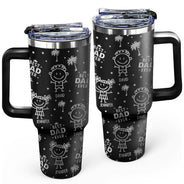 Gift For Father, Gift For Mother, Family, Happy - Palm Tree Best Dad Best Mom Ever - Personalized Engraved 40oz Tumbler