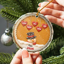 Christmas,Grandparents,Icon,Happy - Papa Nana Snowman Christmas Grandparents Cookie - Personalized Circle Glass Ornament