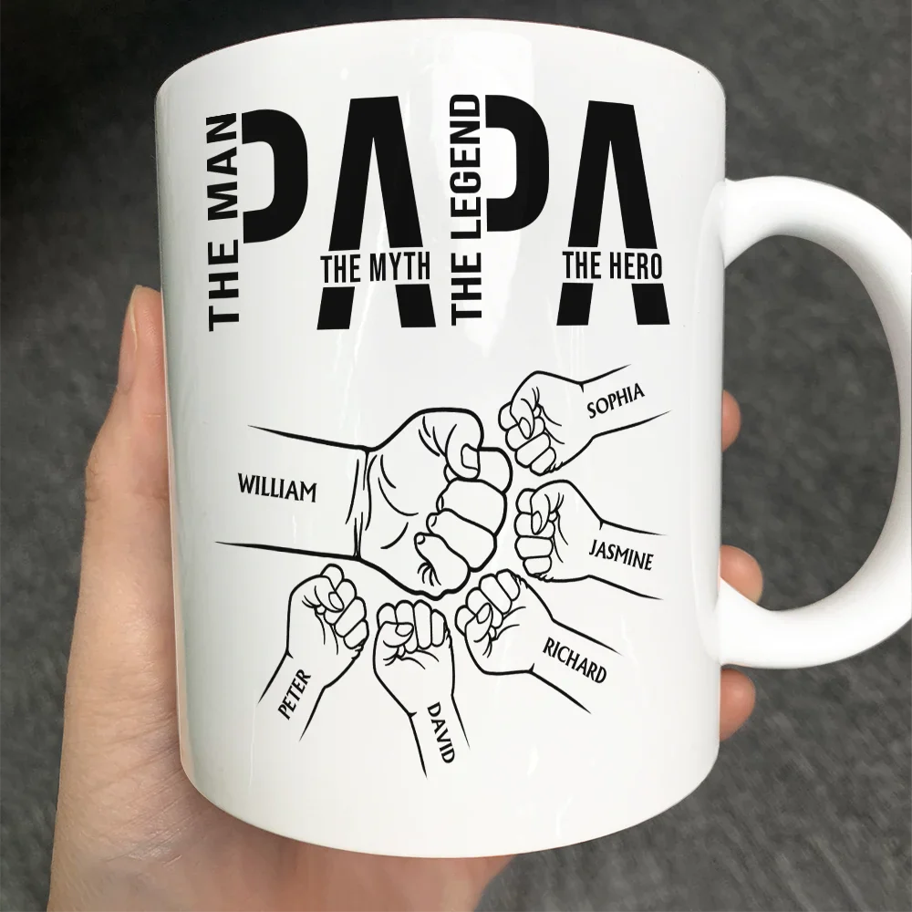 Papa The Man The Myth The Legend The Hero - Personalized Mug