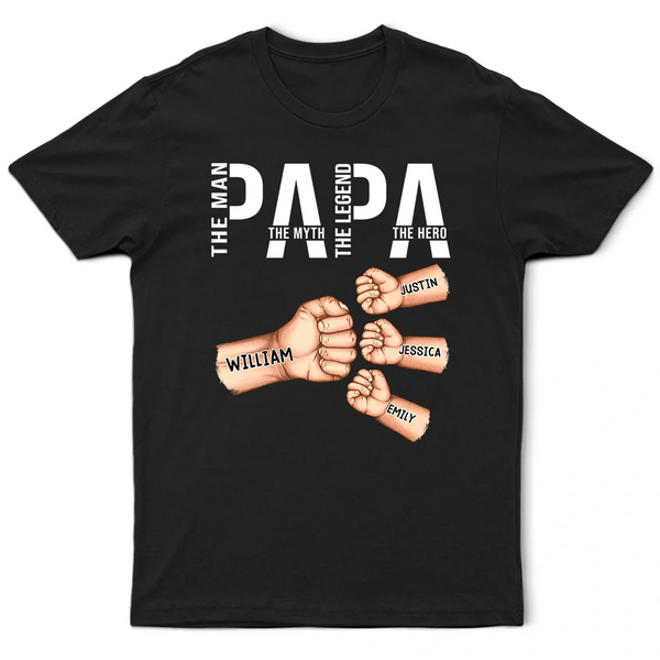 Gift For Husband,Gift For Father,Happy,Gift For Grandpa - Papa The Man The Myth The Legend The Hero Cartoon - Personalized T Shirt