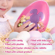 Easter,Happy,Gift For Kids,Parents - Pastel Cosmic Swirl Bunny - Personalized Fillable Egg