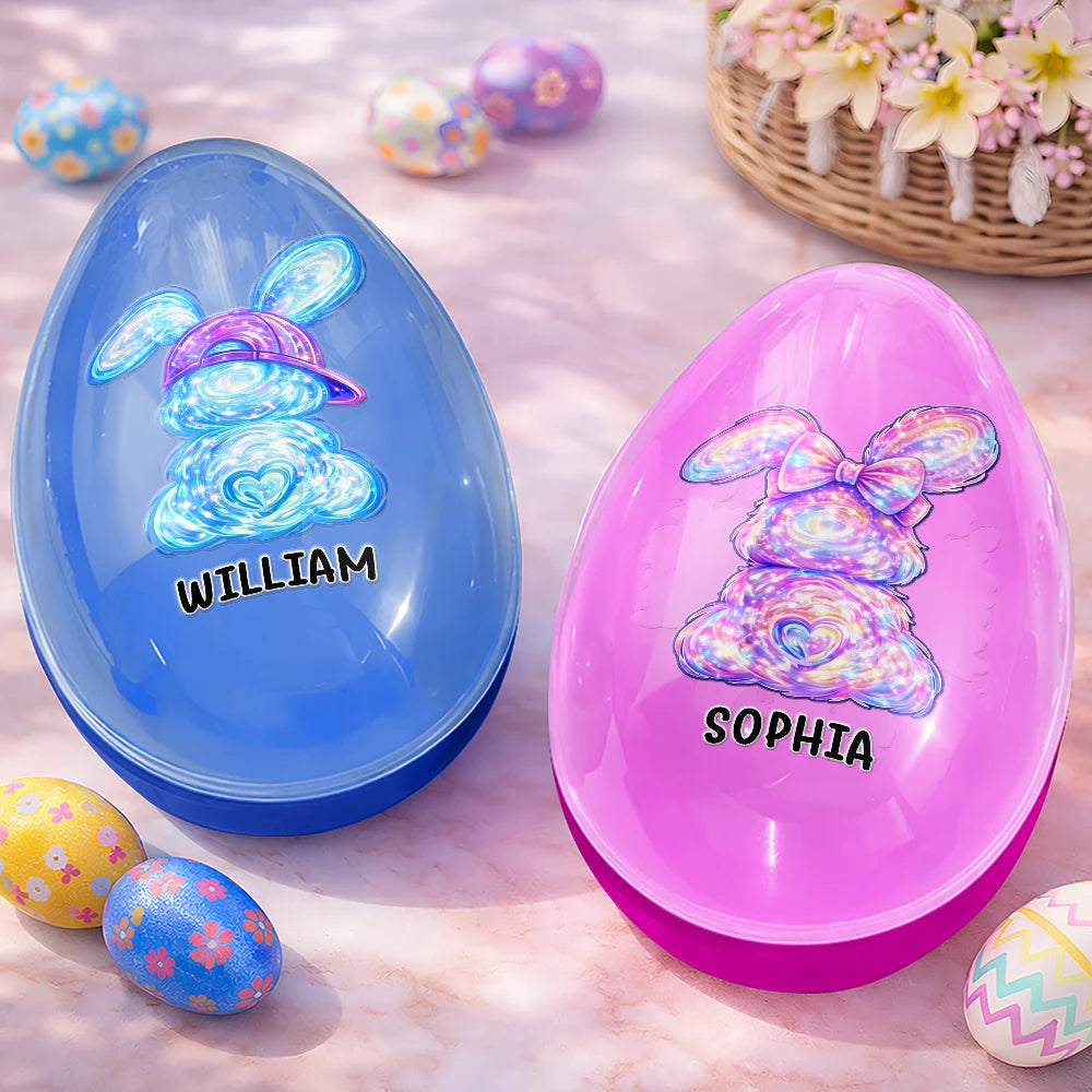 Pastel Cosmic Swirl Bunny - Personalized Fillable Egg