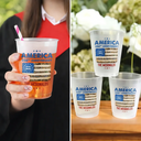 Family,Gift For Father,Gift For Grandpa,Gift For Mother,Gift For Grandma,Independence Day,Proud - Patriotic 250th Anniversary Family Names - Personalized Frosted Cups