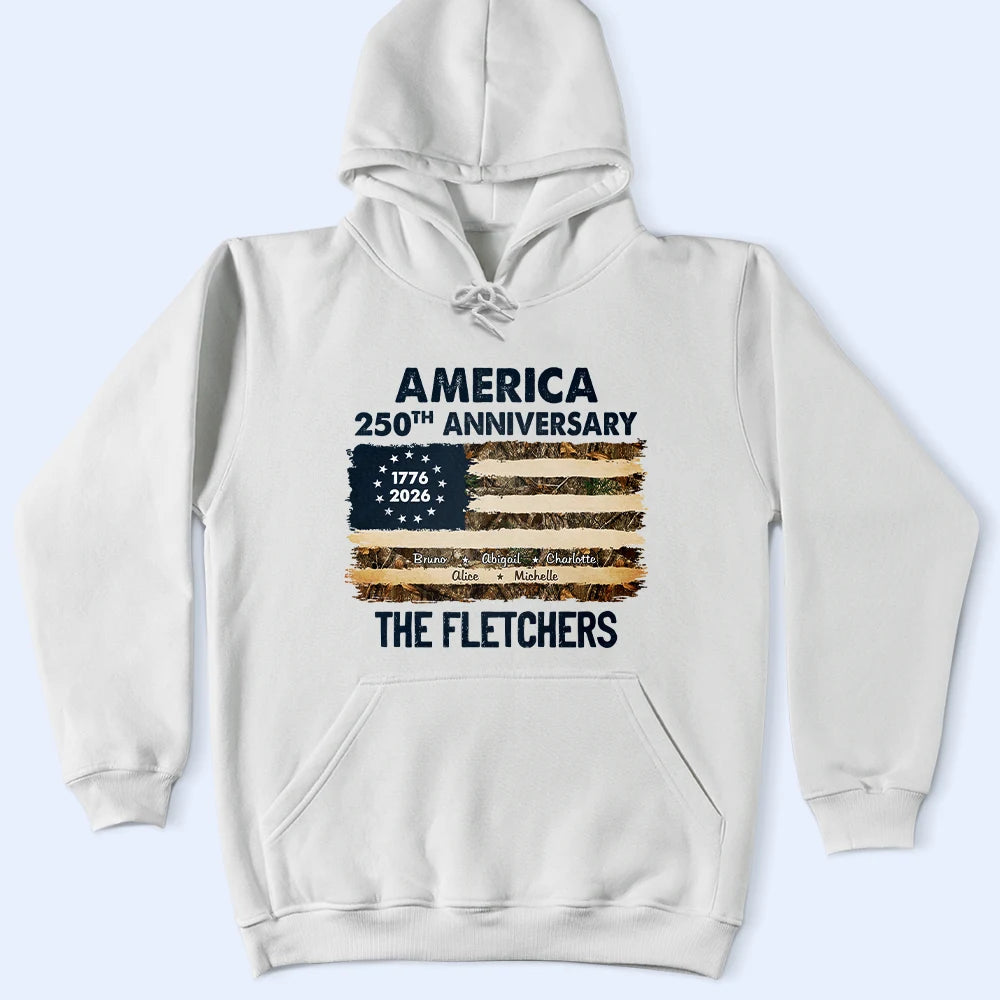 Independence Day,Family,Proud,Custom Text - Patriotic 250th Anniversary Family Names - Personalized T Shirt