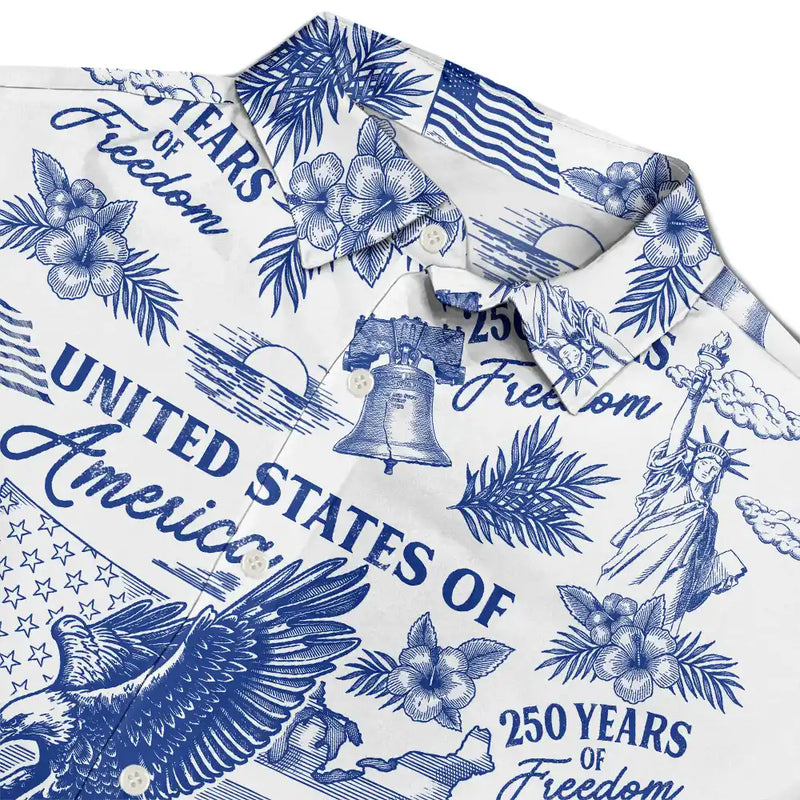 America 250th,Independence Day,Beach,Summer,Happy,Gift For Men,Gift For Yourself,Proud - Patriotic America 250 1776–2026 - Personalized Hawaiian Shirt