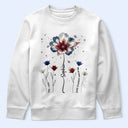 America 250th,Independence Day,Gift For Yourself,Proud,Icon - Patriotic Birth Flower Faith Freedom Pride - Personalized T Shirt
