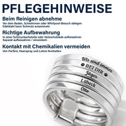 Gift For Yourself,Gift For Women,Memorial,Sad,German,Gift For Wife,Gift For Girlfriend,Gift For Grandma,Gift For Daughter,Gift For Sisters,Gift For Bestie,Gift For Mother - Gedenkgeschenk Ich Bin Immer Bei Dir - Personalisierte Herz-Stapelringe