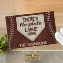 Personalized Baseball No Plate Like Home Brown Customized Doormat