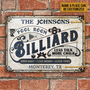 Personalized Billiard Pool Room Custom Classic Metal Signs