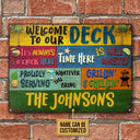 Personalized Deck Welcome Grillin And Chillin Custom Classic Metal Signs