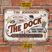 Personalized Dock Grilling Red Listen To The Good Music Custom Classic Metal Signs