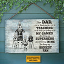 Personalized Hockey Dad And Child Thank You Custom Wood Rectangle Sign