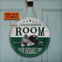 Personalized Hockey Player Entrance Customized Wood Circle Sign