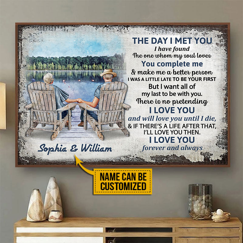 Personalized Lake Old Couple The Day I Met Custom Poster