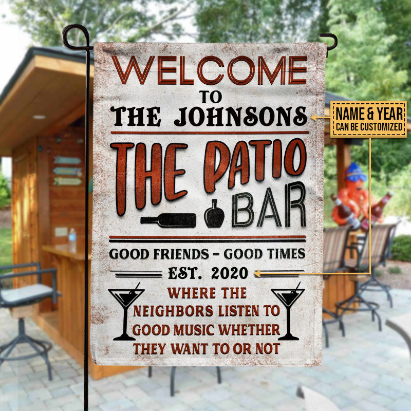 Personalized Patio Backyard Listen To Good Music Custom Flag